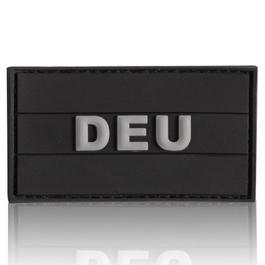 3D Rubber Patch mit Klettflche Deutschlandflagge DEU schwarz/grau