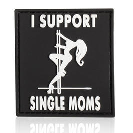 3D Rubber Patch mit Klettflchen Support Single Moms schwarz/wei