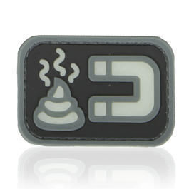 3D Rubber Patch mit Klettflche Shit Magnet schwarz/nachleuchtend