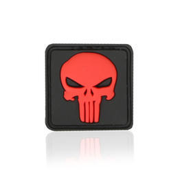 3D Rubber Patch mit Klettflche Punisher schwarz/rot