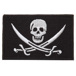 Patch Skull Totenkopf mit Schwertern schwarz