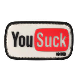 101 INC 3D Rubber Patch mit Klettflche You Suck wei/schwarz/rot