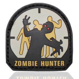 3D Rubber Patch mit Klettflche Zombie Hunter schwarz/grau/tan