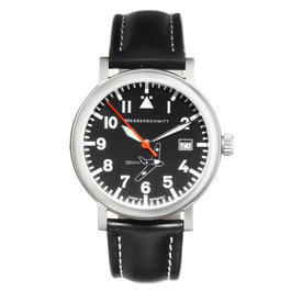 Messerschmitt Fliegeruhr ME-163 Lederarmband schwarz