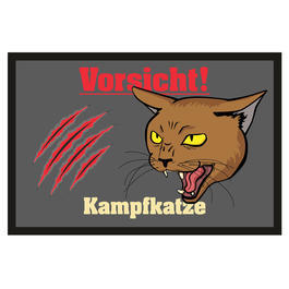 Rahmenlos Trmatte Kampfkatze 40 x 60 cm