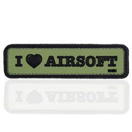 101 INC 3D Rubber Patch I Love Airosoft oliv/schwarz