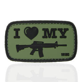 101 INC 3D Rubber Patch mit Klettflche I Love my M4 oliv/schwarz