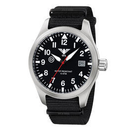 KHS Armbanduhr Airleader Steel mit Natoband schwarz