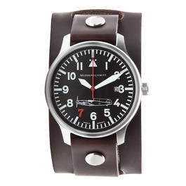 Messerschmitt Fliegeruhr 109-42R7 Rote 7 mit breitem Lederarmband