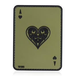 101 INC 3D Rubber Patch mit Klettflche Herz Ass oliv/schwarz