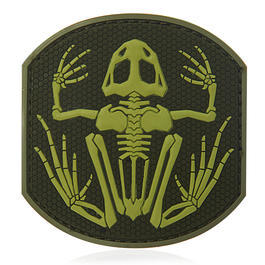 3D Rubber Patch Frog Skeleton  green
