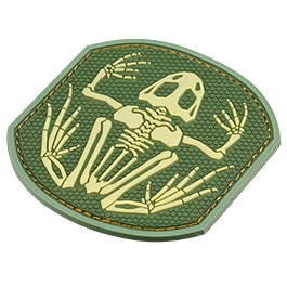 Kleinbild 1 3D Rubber Patch Frog Skeleton  green