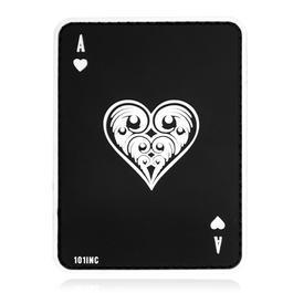 101 INC 3D Rubber Patch mit Klettflche Herz Ass schwarz/wei