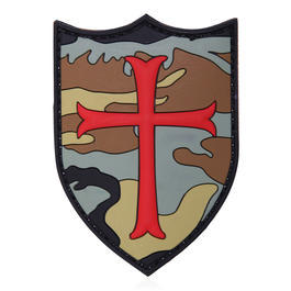 101 INC 3D Rubber Patch mit Klettflche Crusader woodland/rot