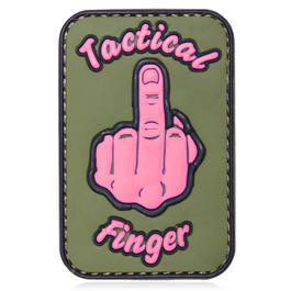 3D Rubber Patch mit Klettflche Tactical Finger oliv/pink
