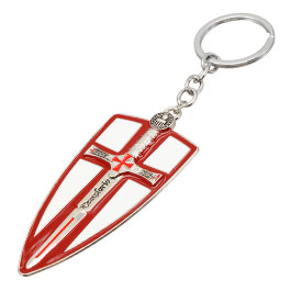 Schlsselanhnger Tempelritter Schild Templaria II silber/rot