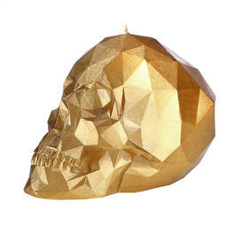 3D-Kerze Totenkopf gold