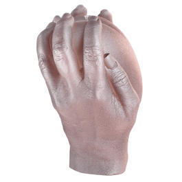 3D-Kerze Herz in Händen steinbraun Bild 3