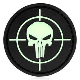3D Rubber Patch mit Klettflche Punisher Visier schwarz/nachleuchtend