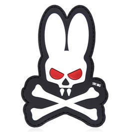 101 INC 3D Rubber Patchmmit Klettflche Skull Bunny wei/schwarz