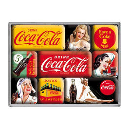 Coca Cola Magnet Set Coca Cola Yellow Mix 9teilig