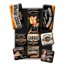 Harley Davidson Magnet Set Harley Davidson Garage Babes 9teilig