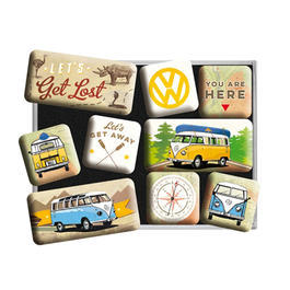 VW Magnet Set VW Bulli Lets Get Lost 9teilig