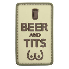 101 INC 3D Rubber Patch mit Klettflche Beer and Tits coyote