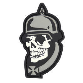 3D Rubber Patch mit Klettflche WW I Skull schwarz/grau