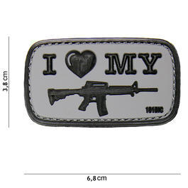 101 INC. 3D Rubber Patch I Love my M4 grau / schwarz