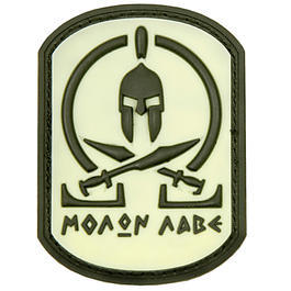 3D Rubber Patch mit Klettflche Molon Labe Spartan schwarz/nachleuchtend