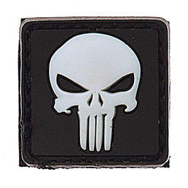 3D Rubber Patch mit Klettflche Punisher schwarz/wei