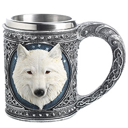 Keltischer Krug weißer Wolf