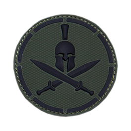 Mil-Spec Monkey 3D Rubber Patch mit Klettflche Spartan Helmet schwarz/grn
