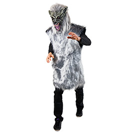 Wolf Kostüm Tunika und Maske Gr.L