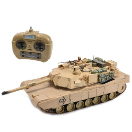 Carson RC Panzer M1A2 Abrams mit 4 Raketen sand 1:16 schussfähig 100% RTR