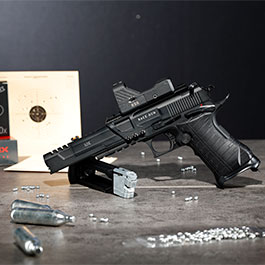 Kleinbild 1 Umarex Race Gun CO2 Luftpistole 4,5mm BB Blowback schwarz mit Leuchtpunktvisier