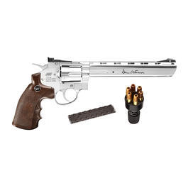 Dan Wesson 8 Zoll CO2 Revolver 4,5mm BB chrom / Wood-Style Grip Bild 4