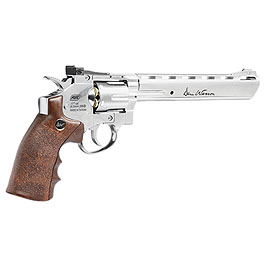 Dan Wesson 8 Zoll CO2 Revolver 4,5mm BB chrom / Wood-Style Grip Bild 7