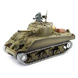 Amewi RC Panzer U.S. M4A3 Sherman Metallketten 1:16 schussfhig RTR oliv