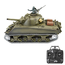 Amewi RC Panzer U.S. M4A3 Sherman Metallketten 1:16 schussfähig RTR oliv Bild 1 xxx: