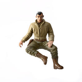 Modellbau Figur 2nd Lieutenant G. Clark sitzend 1:16