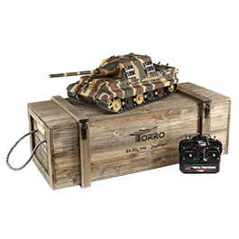 Torro RC Panzer Jagdtiger VI 1:16 Infrarot Gefechtssystem sommertarn inkl. Holzkiste