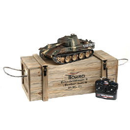 Torro RC Panzer Panther G tarn Profi-Edition 1:16 Infrarot Battlesystem, Rauch & Sound, Metallgetriebe und Metallketten, RTR