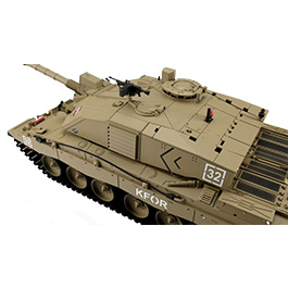 Heng-Long RC Panzer Challenger 2, sand 1:16 schussfähig, Infrarot-Gefechtssystem, Rauch & Sound, Metallgetriebe, Metallkette Bild 2
