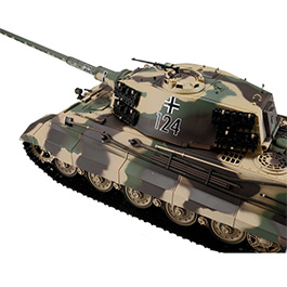 Heng-Long RC Panzer Königstiger Henschelturm, tarn 1:16 schussfähig, Infrarot-Gefechtssystem, Rauch & Sound, Metallgetriebe, Bild 2