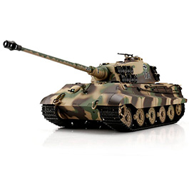 Heng-Long RC Panzer Königstiger Henschelturm, tarn 1:16 schussfähig, Infrarot-Gefechtssystem, Rauch & Sound, RTR