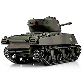 Torro RC Panzer M4A3 Sherman 76mm, grün Profi-Edition 1:16 schussfähig, Rauch & Sound, Metallgetriebe und Metallketten, RTR Bild 2