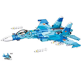 Sluban Bauset Sowjet Jet 2 in 1 blau 1040 Teile M38-B0985
