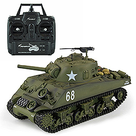 Amewi Rc Panzer U.S. M4A3 Sherman oliv, 1:16, Advanced Line RTR, schussfähig, Infrarotsystem, Rauch & Sound